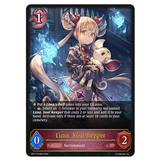 Luna, Soul Keeper BP17-073EN card from the Shadowverse: Evolve set Convergent Destinies