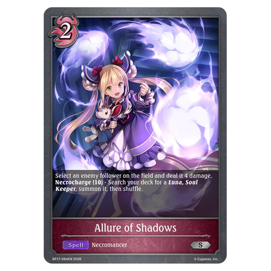 Allure of Shadows BP17-084EN card from the Shadowverse: Evolve set Convergent Destinies