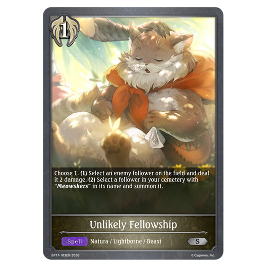 Unlikely Fellowship BP17-103EN card from the Shadowverse: Evolve set Convergent Destinies