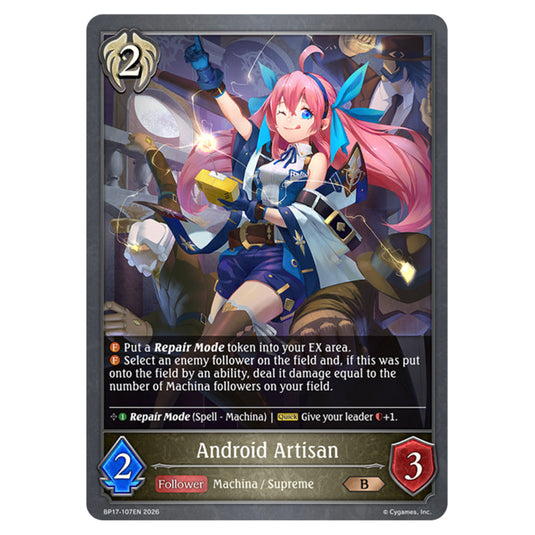 Android Artisan BP17-107EN card from the Shadowverse: Evolve set Convergent Destinies