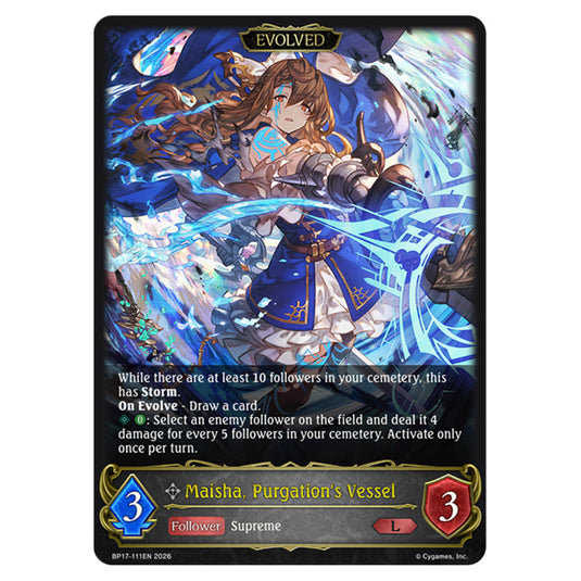 Maisha, Purgation's Vessel BP17-111EN card from the Shadowverse: Evolve set Convergent Destinies
