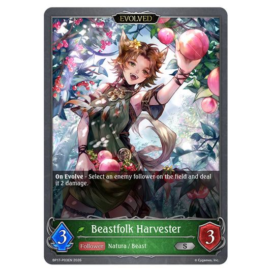 Beastfolk Harvester BP17-P03EN card from the Shadowverse: Evolve set Convergent Destinies