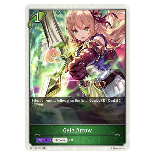 Gale Arrow BP17-P29EN card from the Shadowverse: Evolve set Convergent Destinies