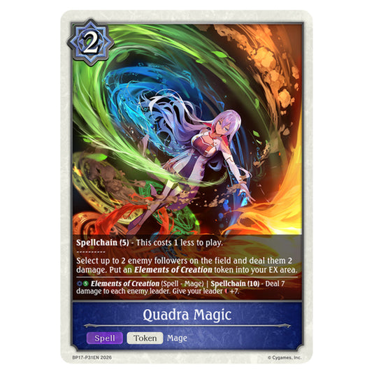 Quadra Magic BP17-P31EN card from the Shadowverse: Evolve set Convergent Destinies