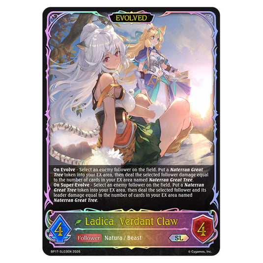 Ladica, Verdant Claw BP17-SL03EN card from the Shadowverse: Evolve set Convergent Destinies