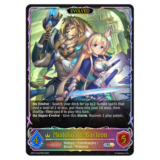 Mistolina & Bayleon BP17-SL07EN card from the Shadowverse: Evolve set Convergent Destinies