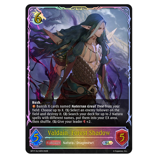 Valdain, Forest Shadow BP17-SL14EN card from the Shadowverse: Evolve set Convergent Destinies