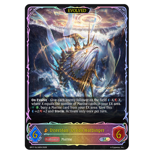 Disrestan, Ocean Harbinger BP17-SL16EN card from the Shadowverse: Evolve set Convergent Destinies