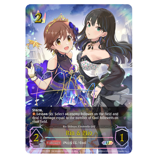 Rin & Mio ECP02-U03bEN card from the Shadowverse: Evolve set THE iDOLM@STER Cinderella Girls