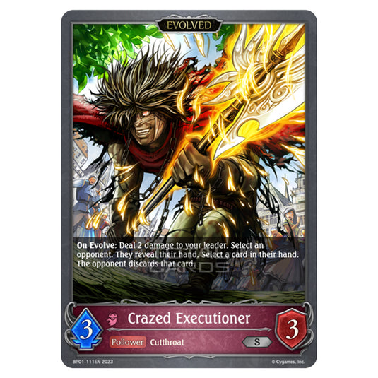 Shadowverse Evolve - BP01 - Advent of Genesis - Crazed Executioner (Evolved) - BP01-111
