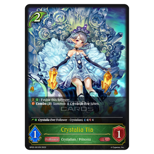 Shadowverse Evolve - BP02 - Reign of Bahamut - Crystalia Tia - BP02-001EN