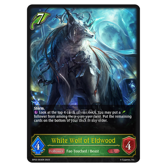 Shadowverse Evolve - BP02 - Reign of Bahamut - White Wolf of Eldwood - BP02-003EN