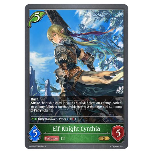 Shadowverse Evolve - BP02 - Reign of Bahamut - Elf Knight Cynthia - BP02-005EN