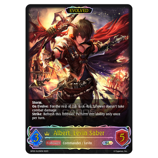 Shadowverse Evolve - BP02 - Reign of Bahamut - Albert, Levin Saber (Evolved) - BP02-SL05EN