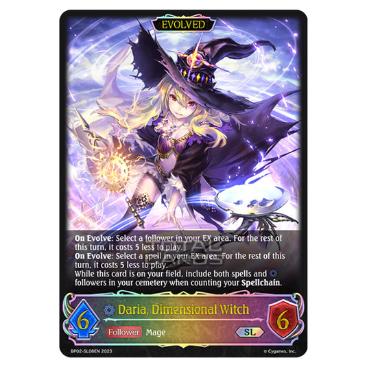 Shadowverse Evolve - BP02 - Reign of Bahamut - Daria, Dimensional Witch (Evolved) - BP02-SL08EN