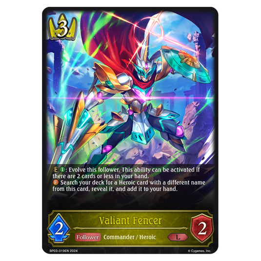 Shadowverse Evolve - Flame of Laevateinn - Valiant Fencer - BP03-019EN