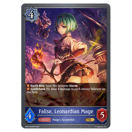 Shadowverse Evolve - Flame of Laevateinn - Falise, Leonardian Mage - BP03-039EN