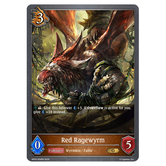 Shadowverse Evolve - Flame of Laevateinn - Red Ragewyrm - BP03-059EN