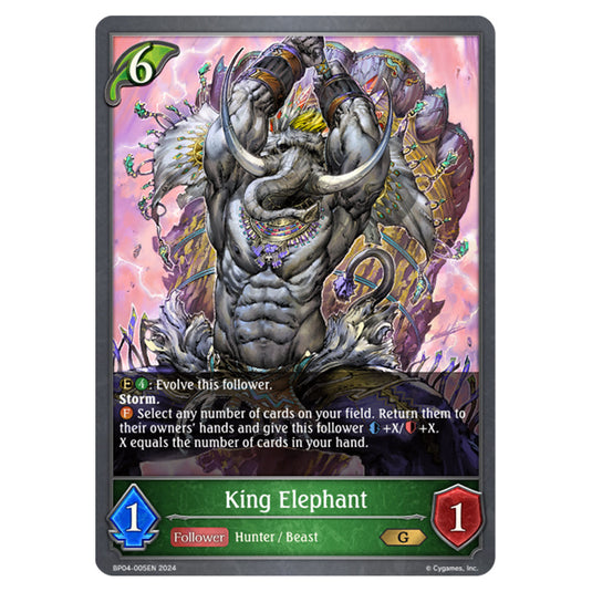 Shadowverse Evolve - Cosmic Mythos - King Elephant - BP04-005EN