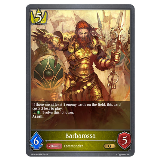 Shadowverse Evolve - Cosmic Mythos - Barbarossa - BP04-023EN
