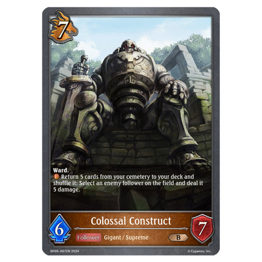 Colossal Construct BP05-067EN card from the Shadowverse: Evolve set Omens Eternal