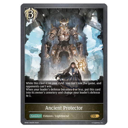Ancient Protector BP05-092EN card from the Shadowverse: Evolve set Omens Eternal
