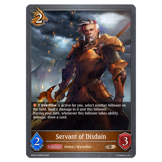 Servant of Disdain BP05-P29EN card from the Shadowverse: Evolve set Omens Eternal