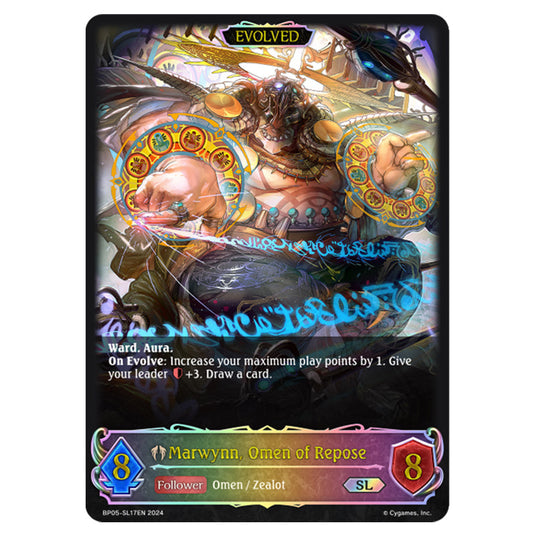 Marwynn, Omen of Repose BP05-SL17EN card from the Shadowverse: Evolve set Omens Eternal