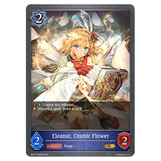 Eleanor, Cosmic Flower BP07-039EN card from the Shadowverse: Evolve set Verdant Steel