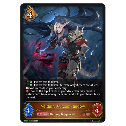 Valdain, Cursed Shadow BP07-052EN card from the Shadowverse: Evolve set Verdant Steel