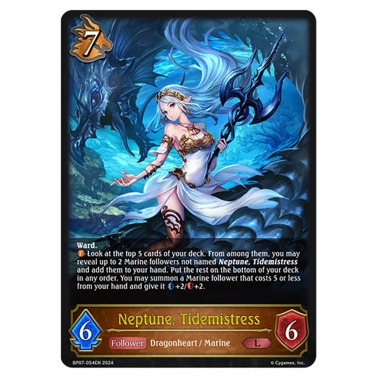 Neptune, Tidemistress BP07-054EN card from the Shadowverse: Evolve set Verdant Steel