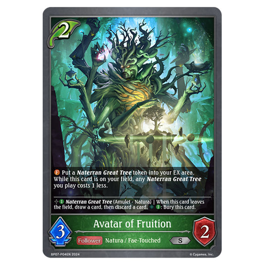 Avatar of Fruition BP07-P04EN card from the Shadowverse: Evolve set Verdant Steel
