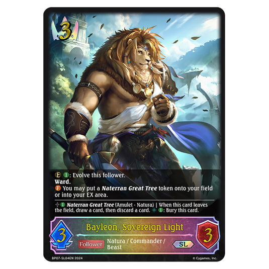 Bayleon, Sovereign Light BP07-SL04EN card from the Shadowverse: Evolve set Verdant Steel