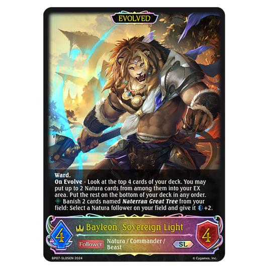 Bayleon, Sovereign Light BP07-SL05EN card from the Shadowverse: Evolve set Verdant Steel