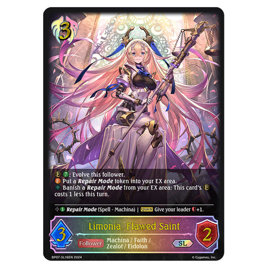 Limonia, Flawed Saint BP07-SL16EN card from the Shadowverse: Evolve set Verdant Steel