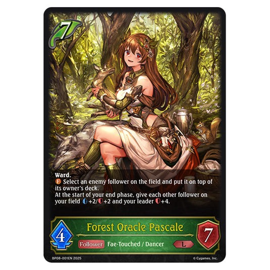Forest Oracle Pascale BP08-001EN card from the Shadowverse: Evolve set Alterchaotica