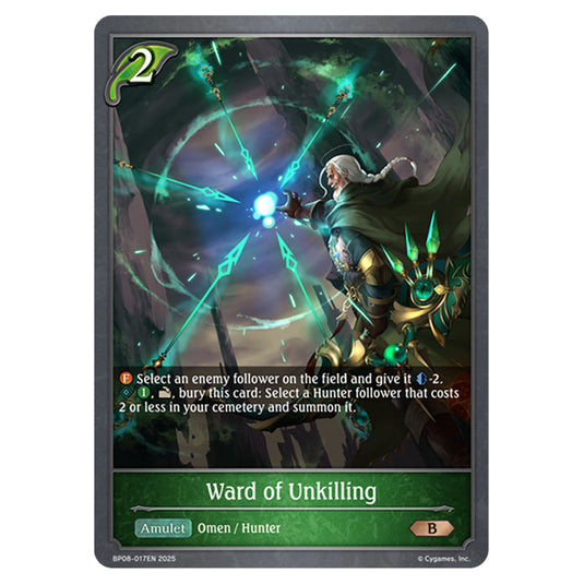 Ward of Unkilling BP08-017EN card from the Shadowverse: Evolve set Alterchaotica
