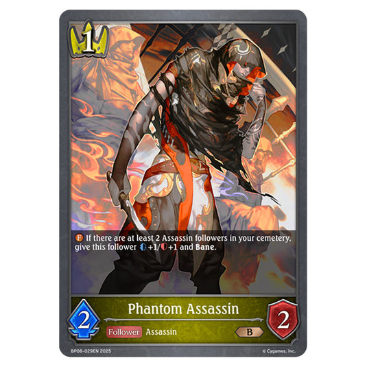 Phantom Assassin BP08-029EN card from the Shadowverse: Evolve set Alterchaotica
