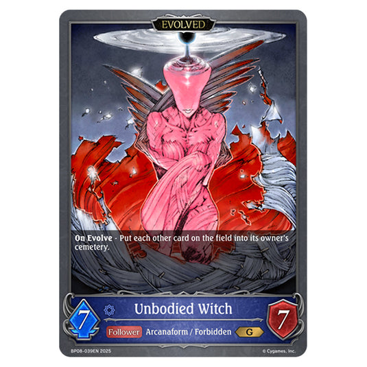 Unbodied Witch BP08-039EN card from the Shadowverse: Evolve set Alterchaotica