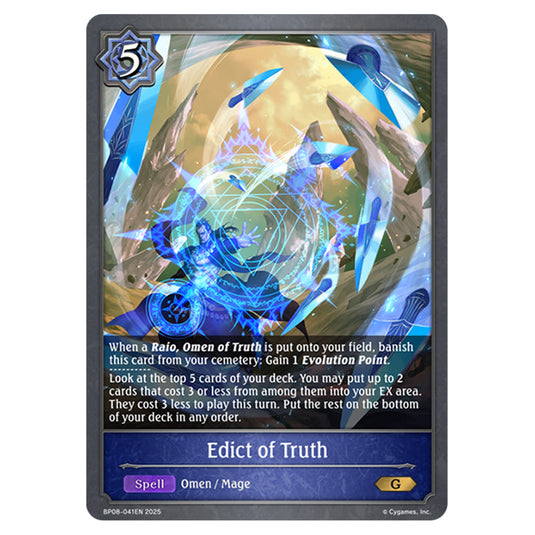 Edict of Truth BP08-041EN card from the Shadowverse: Evolve set Alterchaotica