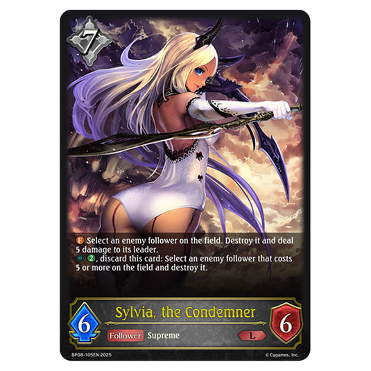 Sylvia, the Condemner BP08-105EN card from the Shadowverse: Evolve set Alterchaotica