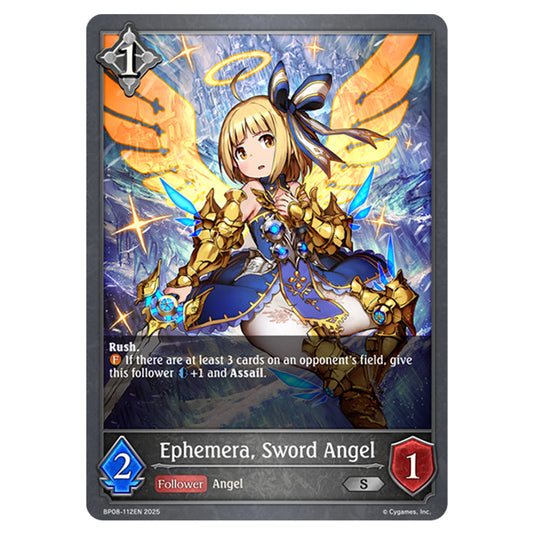 Ephemera, Sword Angel BP08-112EN card from the Shadowverse: Evolve set Alterchaotica