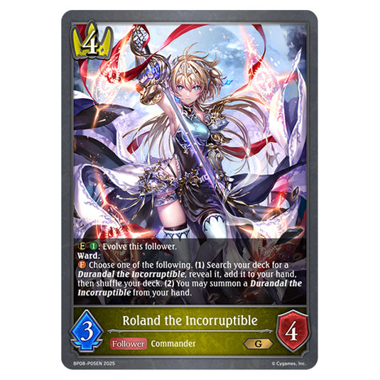 Roland the Incorruptible BP08-P05EN card from the Shadowverse: Evolve set Alterchaotica