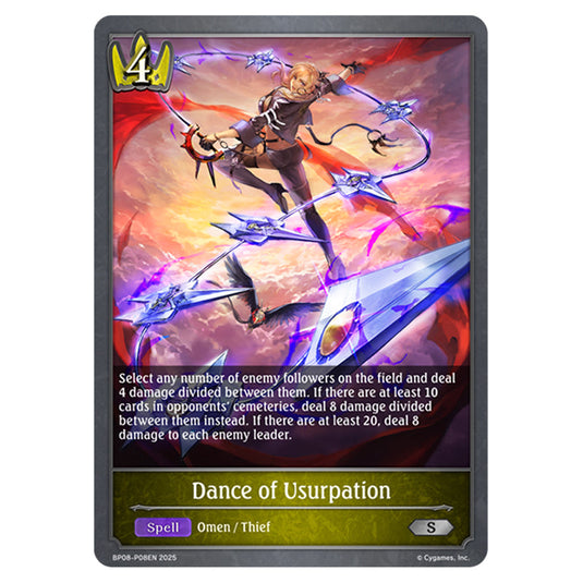 Dance of Usurpation BP08-P08EN card from the Shadowverse: Evolve set Alterchaotica