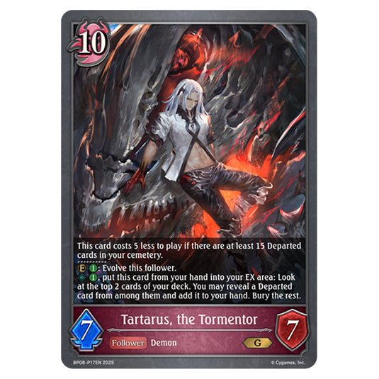 Tartarus, the Tormentor BP08-P17EN card from the Shadowverse: Evolve set Alterchaotica