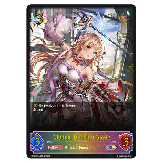 Dionne, Dancing Blade BP08-SL05EN card from the Shadowverse: Evolve set Alterchaotica