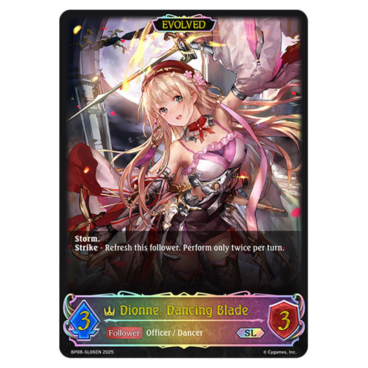 Dionne, Dancing Blade BP08-SL06EN card from the Shadowverse: Evolve set Alterchaotica