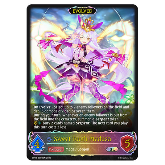 Sweet-Tooth Medusa BP08-SL08EN card from the Shadowverse: Evolve set Alterchaotica