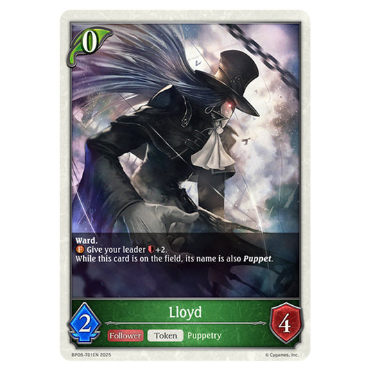 Lloyd BP08-T01EN card from the Shadowverse: Evolve set Alterchaotica