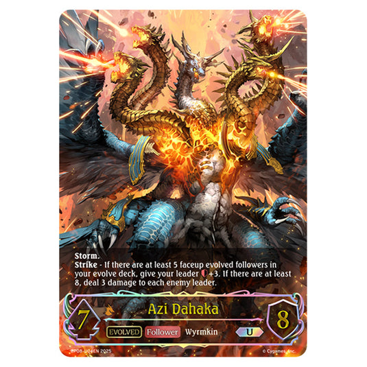 Azi Dahaka BP08-U04EN card from the Shadowverse: Evolve set Alterchaotica
